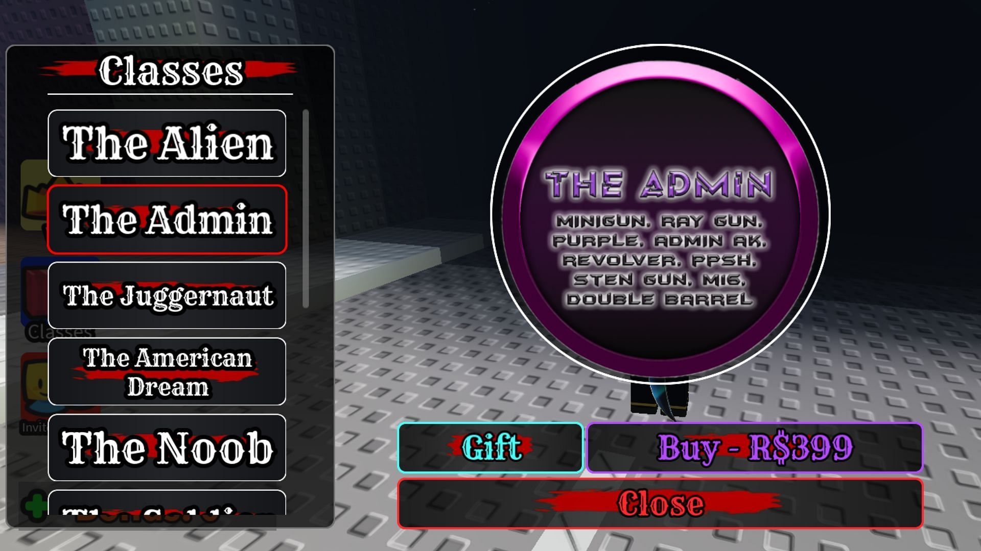 The Admin is the costliest of all Classes (Image via Roblox)